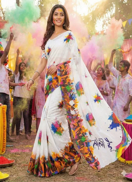 KT 2031 Lilan Digital Print Holi Special Saree Wholesale Market In Surat